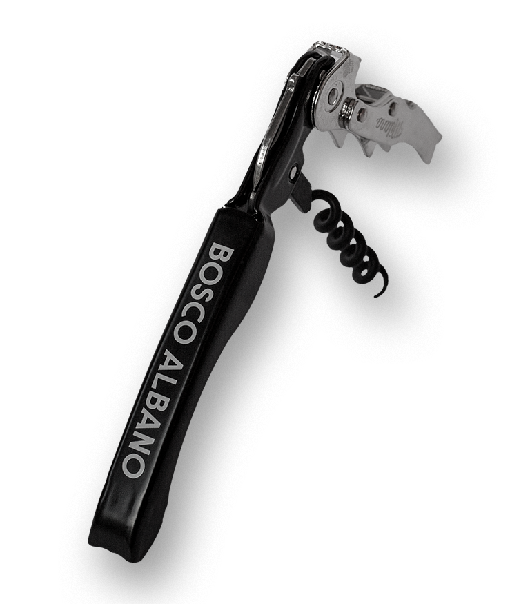 Cavatappi nero con logo Bosco Albano