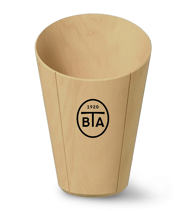 Secchiello professionale Timber Bucket con logo Bosco Albano da 1 bottiglia.
